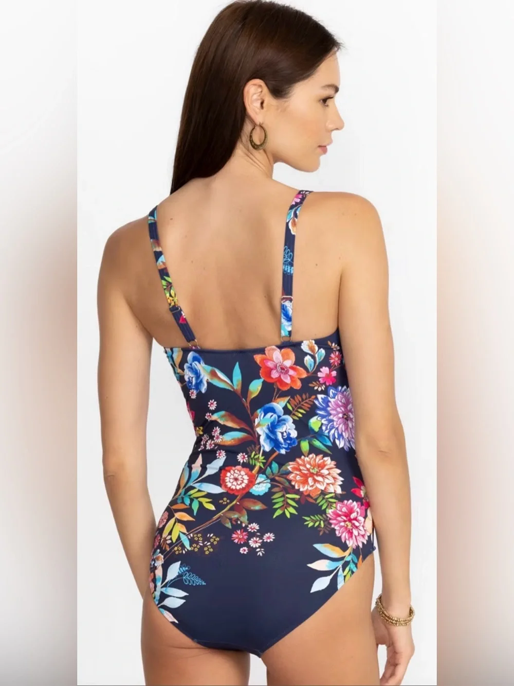 Johnny Was Ocean Dreamer Ruched One Piece Swimsuit Sz XL